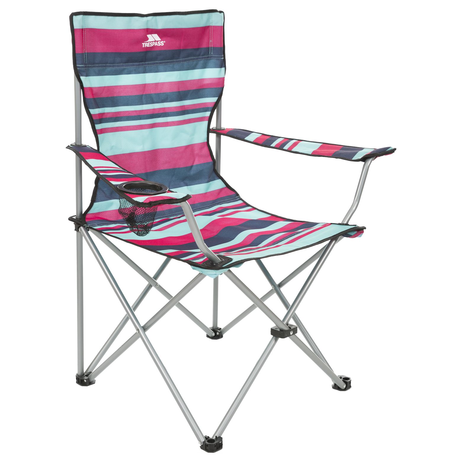 Trespass Folding Camping Chair With Drinks Holder Branson