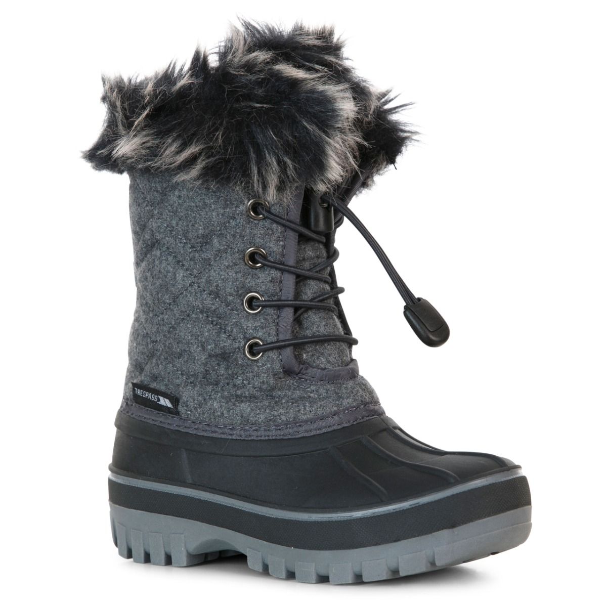 Trespass Kids Snow Boots Waterproof Fleece Lined Aine