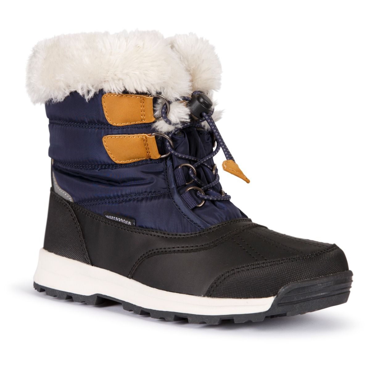 Trespass Kids Waterproof Snow Boots Faux Fur Trim Ratho