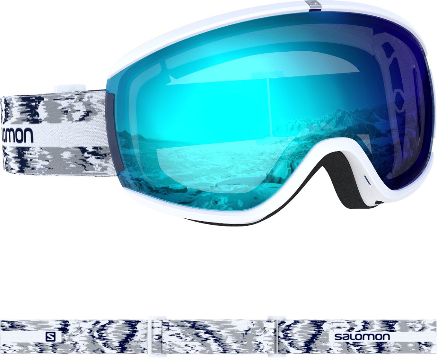 Salomon Womens Ivy White Glitch/uni Ski Goggles