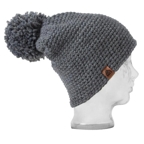 Bbco  Tomahawk Beanie  Chunky Knit Wool  Crochet Bobble Hat  Grey