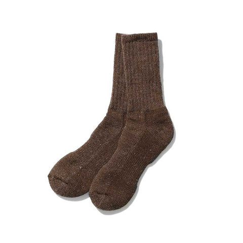 Snow Peak  Shetland Wool Knit Socks  Shetland Wool Socks  Brown