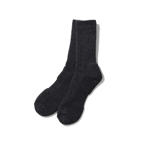 Snow Peak  Shetland Wool Knit Socks  Shetland Wool Socks  Charcoal