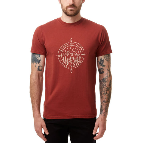 Tentree  Support T-shirt  Mens  Sustainable T-shirt  Henna Red