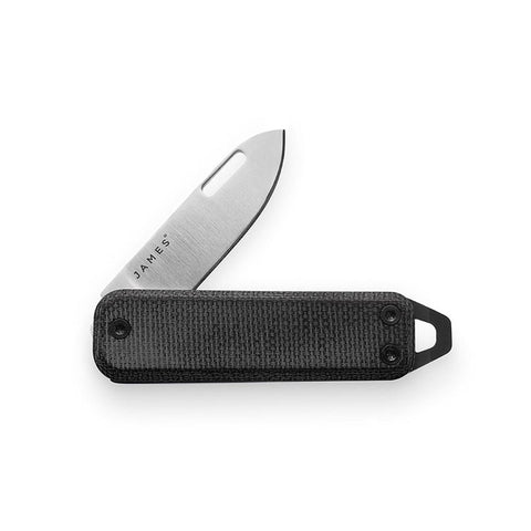 The James Brand  The Elko  Keyring Penknife  Black/micarta/stainless