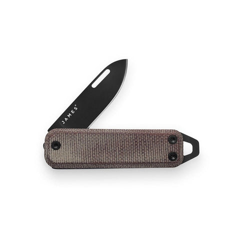 The James Brand  The Elko  Keyring Penknife  Tan/black/micarta