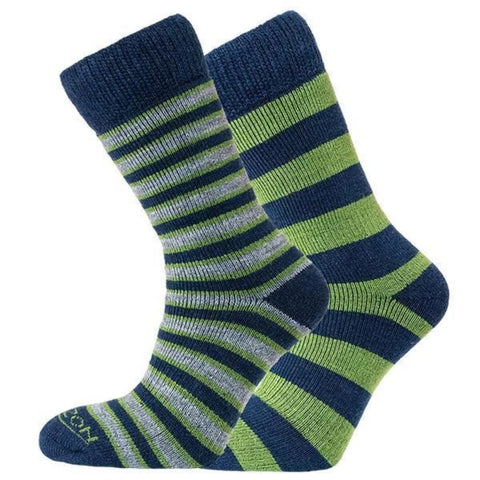 Horizon Socks  Heritage Merino Socks  Mens Striped Socks  Green
