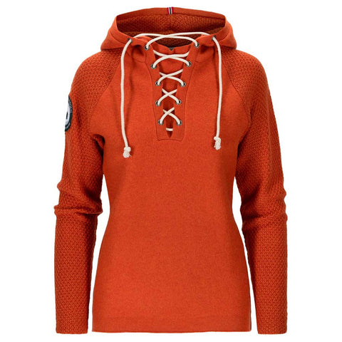 Amundsen  Boiled Hoodie Laced  Womens  Lace Up Hoodie  Iron Rust