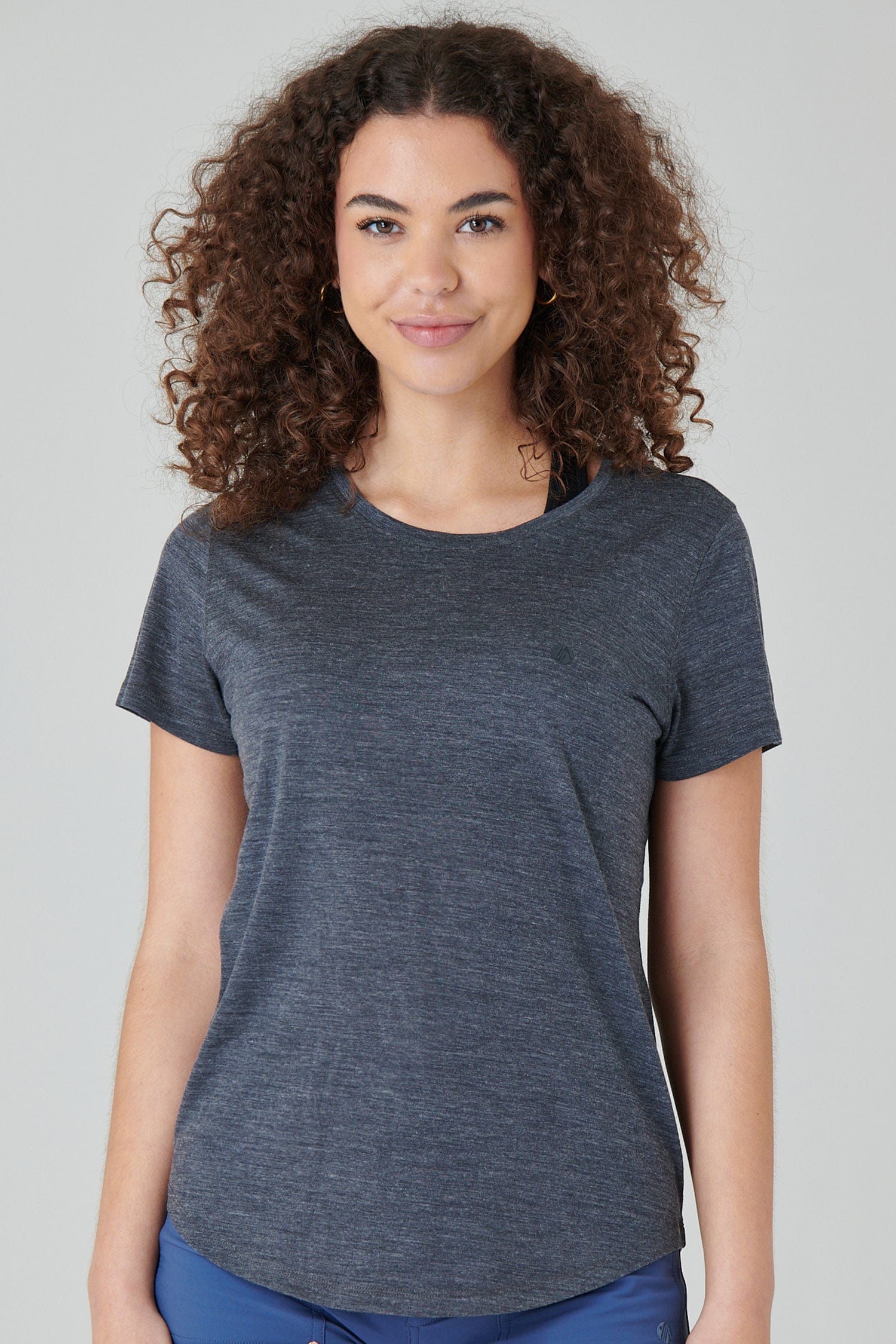 Merino Wool Crew Neck T-shirt - Charcoal - Large / Uk14 - Womens - Acai Outdoorwear