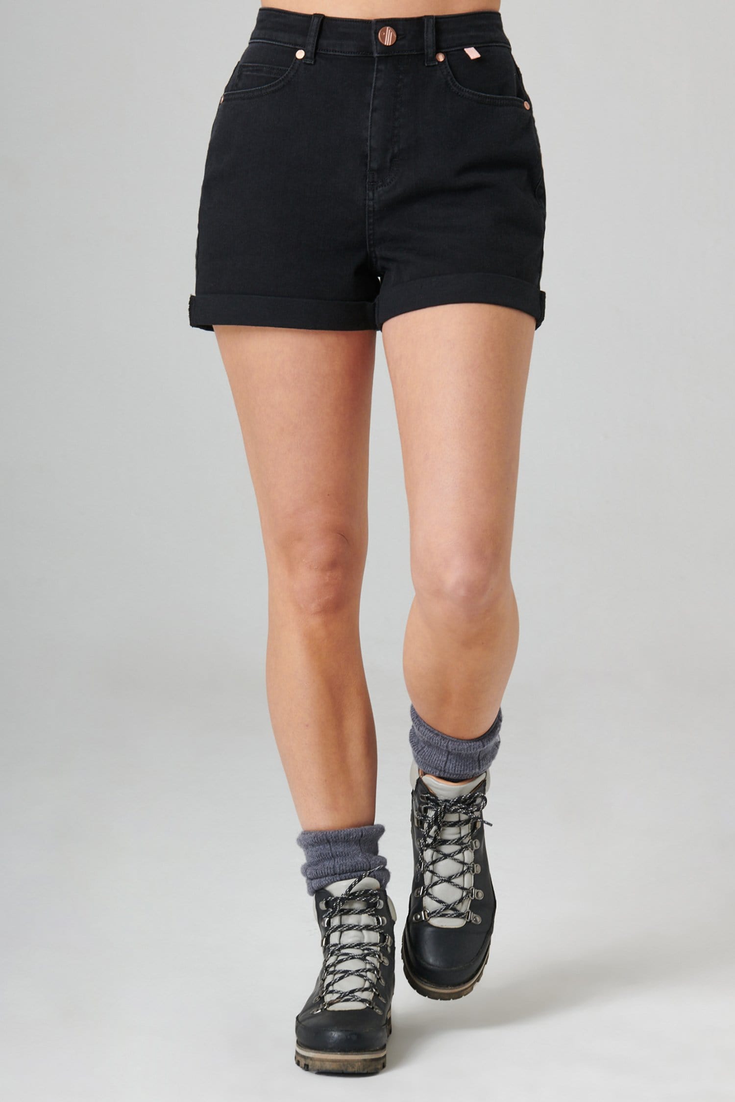 The Outdoor Denim Shorts - Black Denim - 24 / Uk6 - Womens - Acai Outdoorwear