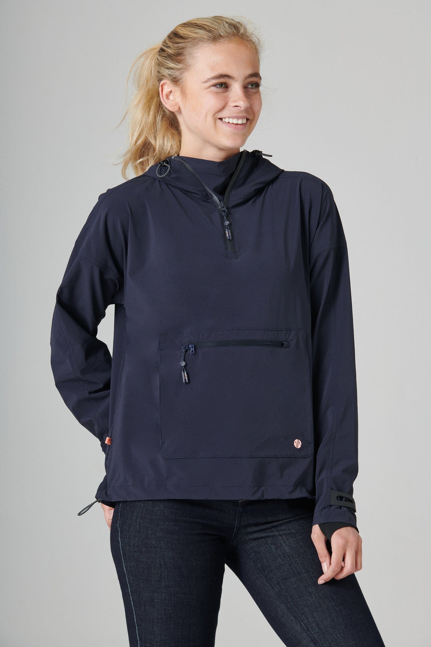 The Outdoor Showerproof Popover - Midnight Blue - Large - Womens - Acai Outdoorwear