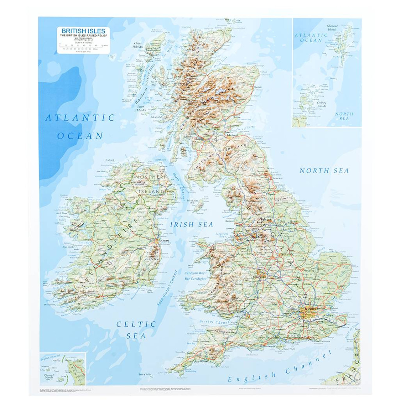 3d British Isles Relief Map