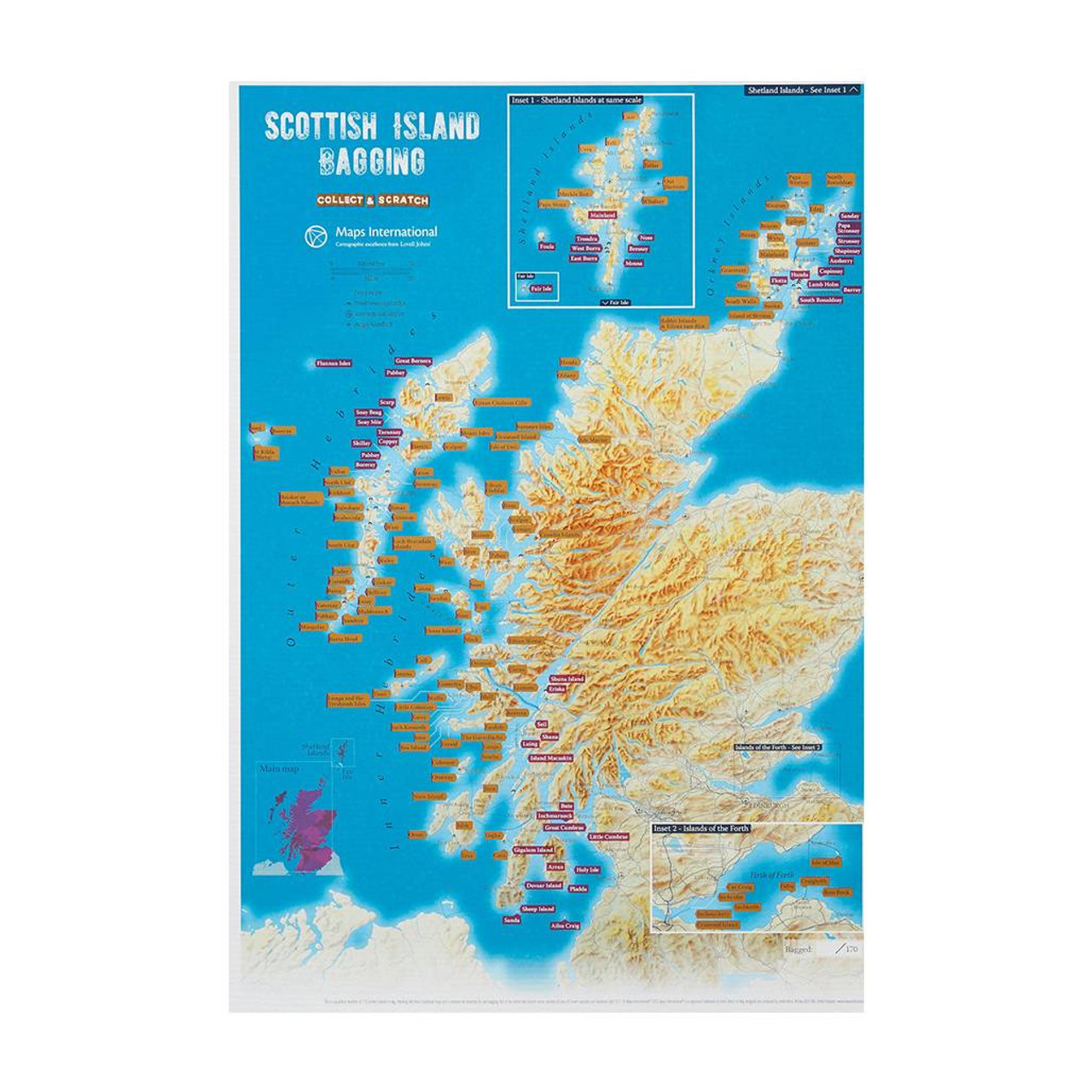 Scottish Island Bagging CollectandScratch Off Map