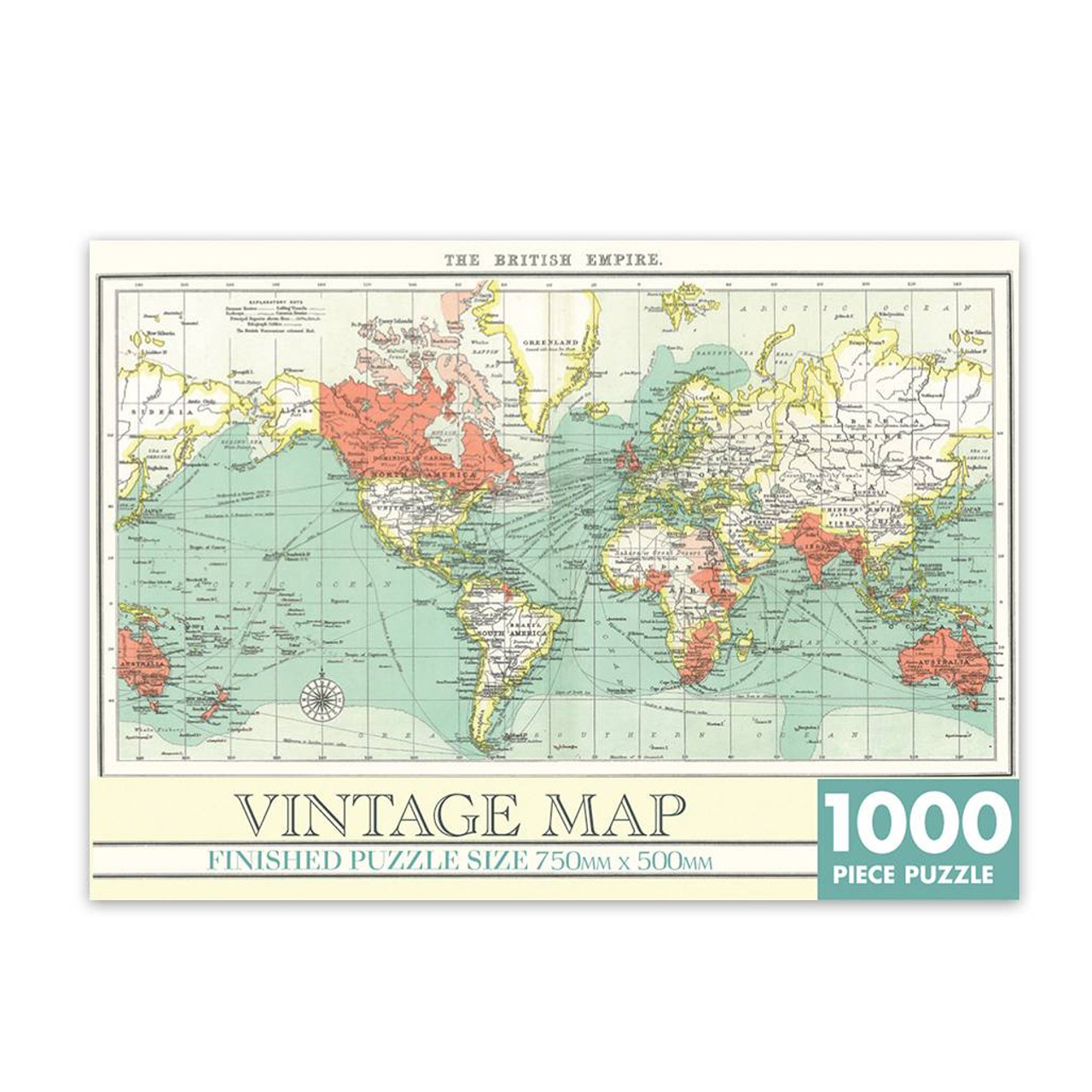 Vintage Map Of The World 1000 Piece Jigsaw