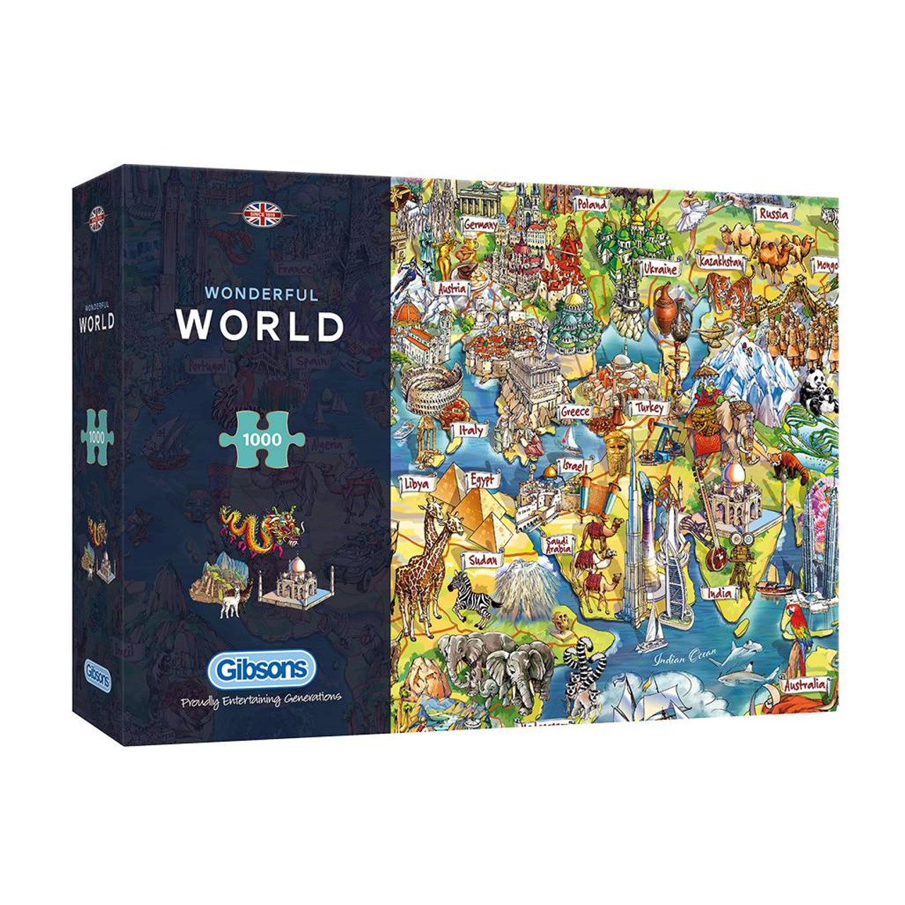 Wonderful World Map 1000 Piece Jigsaw Puzle