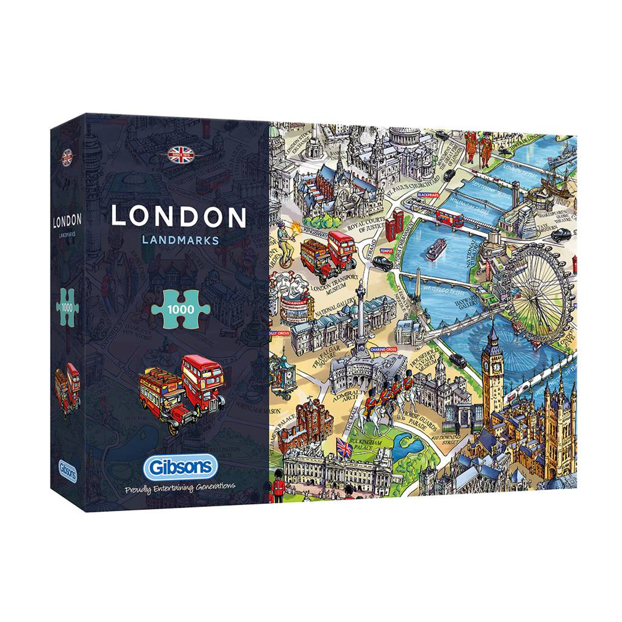 London Landmarks Map 1000 Piece Jigsaw Puzle