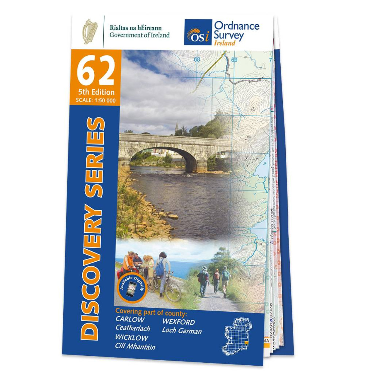 Map Of County Carlow  Wexford And Wicklow: Osi Discovery 62