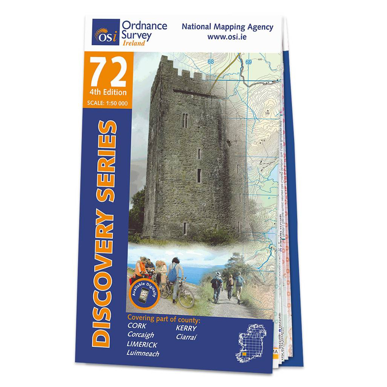 Map Of County Cork  Kerry And Limerick: Osi Discovery 72