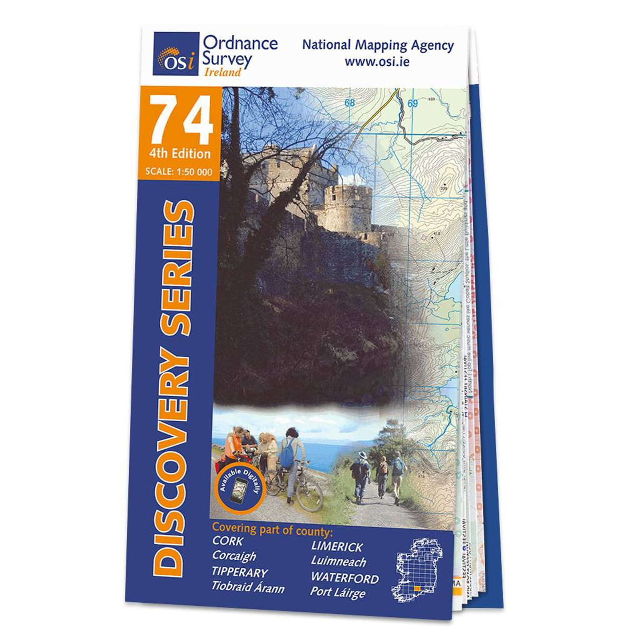Map Of County Cork  Limerick  Tipperary And Waterford: Osi Discovery 74