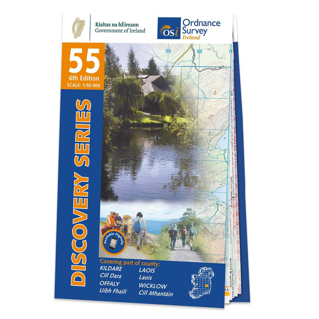 Map Of County Kildare  Laois  Offaly And Wicklow: Osi Discovery 55