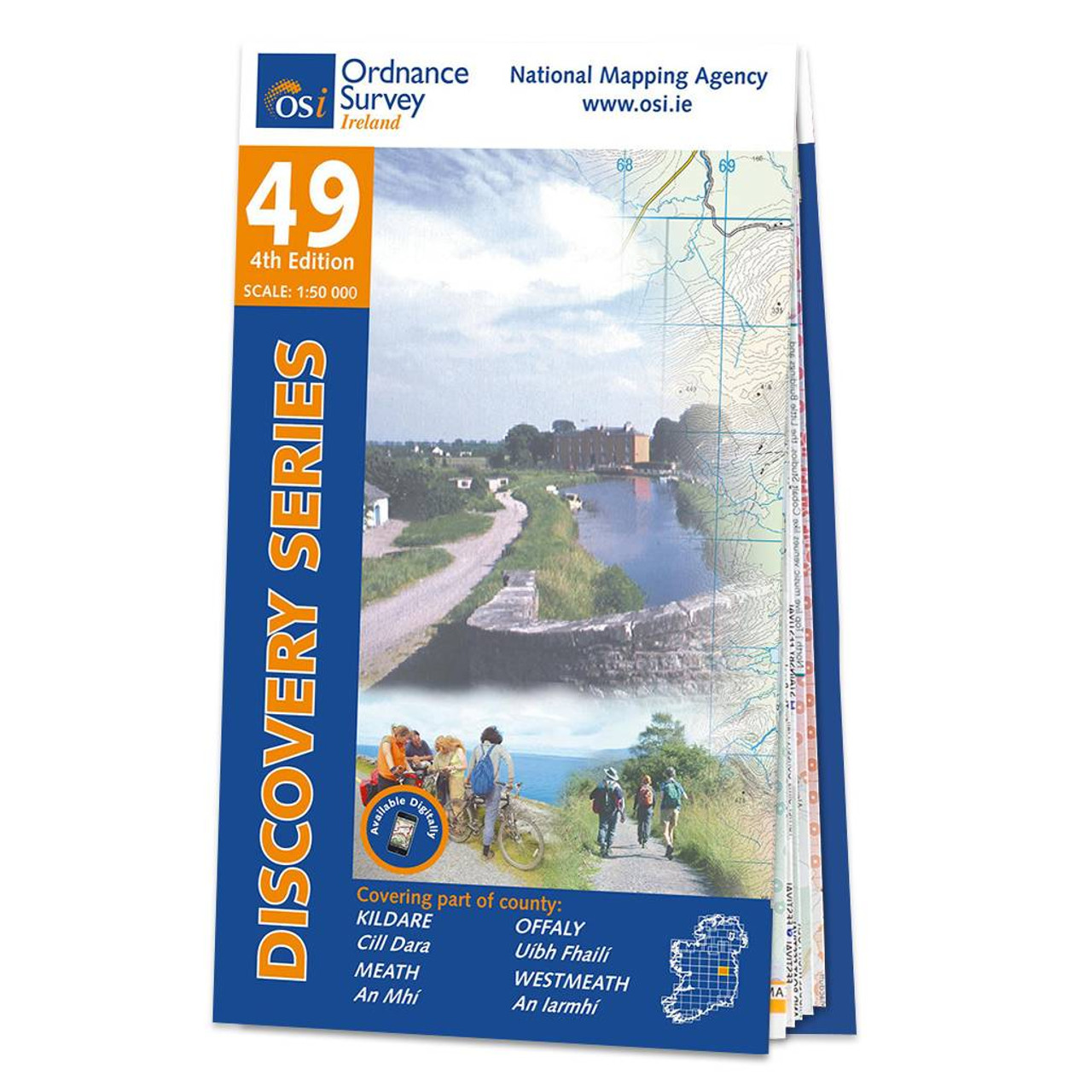 Map Of County Kildare  Offaly  Meath And Westmeath: Osi Discovery 49