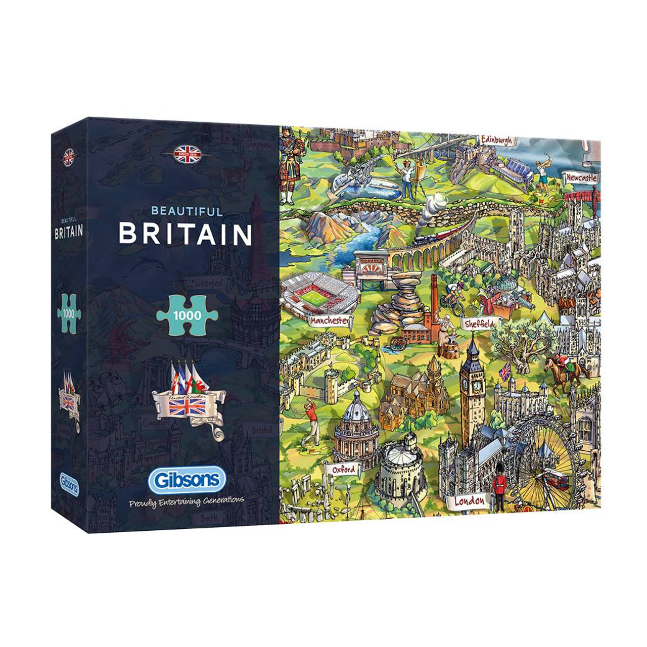 Beautiful Britain Map 1000 Piece Jigsaw Puzle