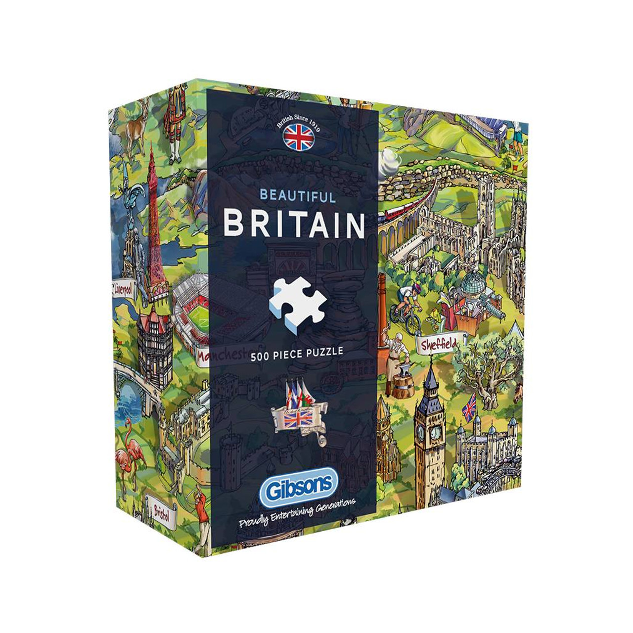 Beautiful Britain Map 500 Piece Jigsaw Puzle