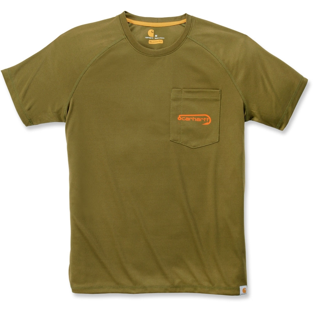 Carhartt Mens Fishing Quick Dry Wicking Short Sleeve T Shirt Xs - Waist 24-26 (61-66cm)