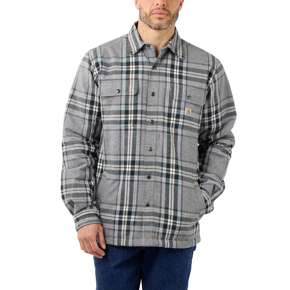 Carhartt Mens Flannel Sherpa Lined Relaxed Fit Shirt Jacket Xl - Chest 46-48 (117-122cm)
