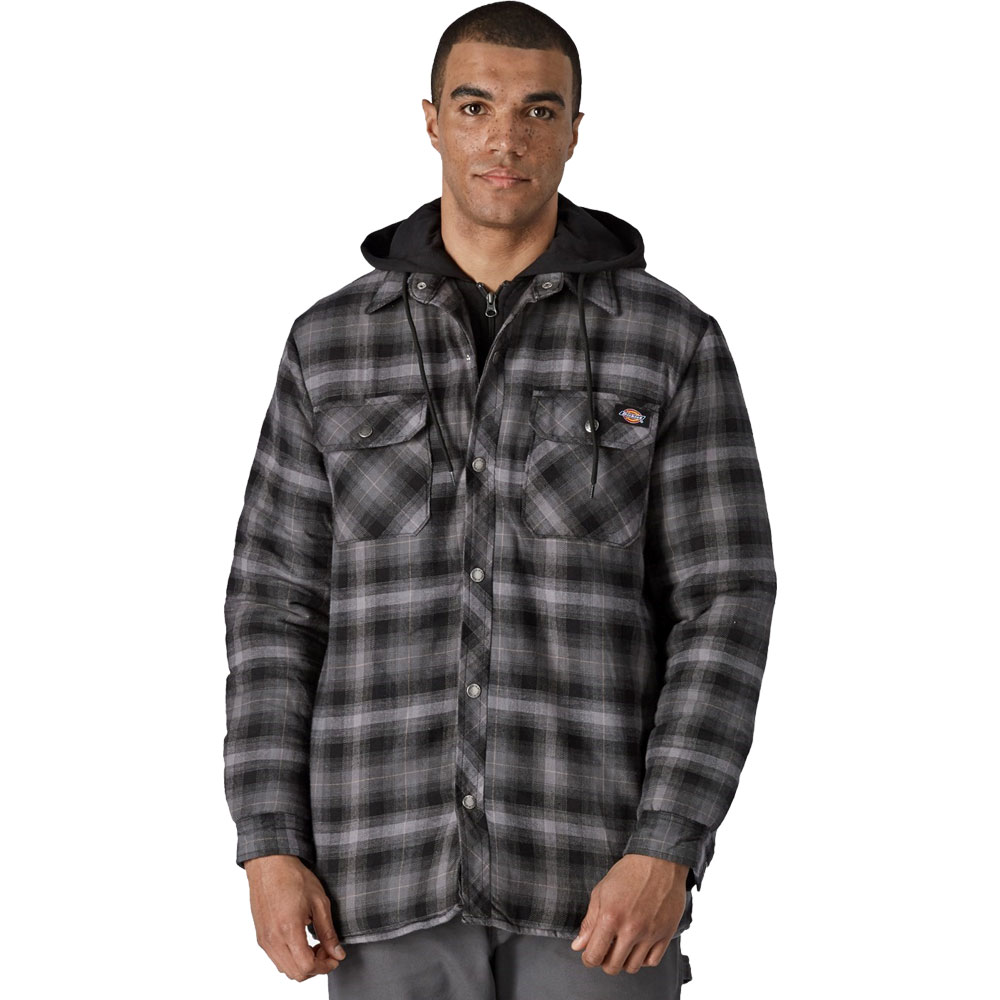 Dickies Mens Fleece Hooded Flannel Jacket L - Chest 41-43