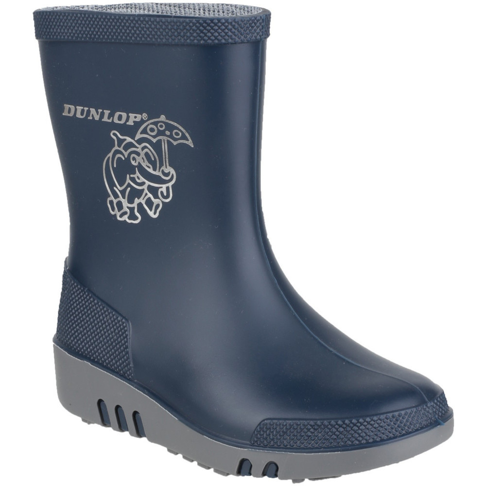 Dunlop Boys Mini Elephant Waterproof Pvc Welly Wellington Boots Uk Size 3 (eu 20) Toddler