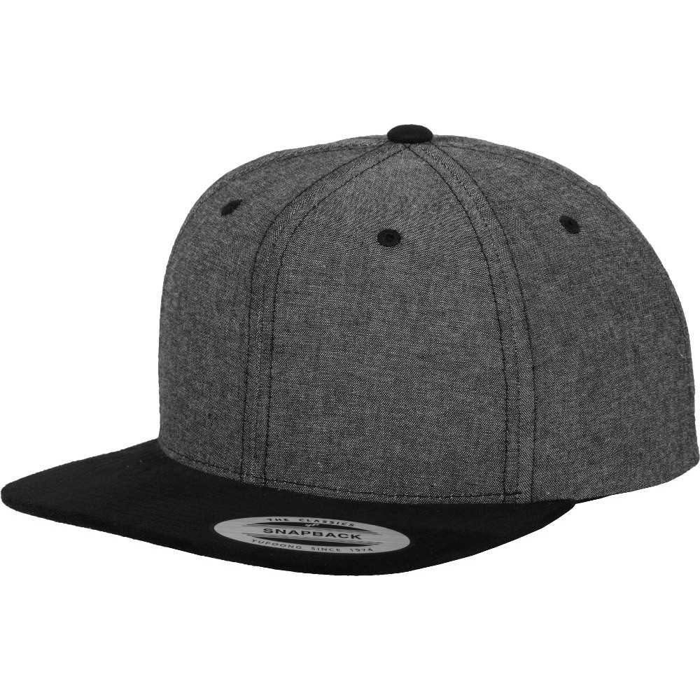 Flexfit By Yupoong Mens Classic Imitation Chambray-suede Snapback Cap One Size