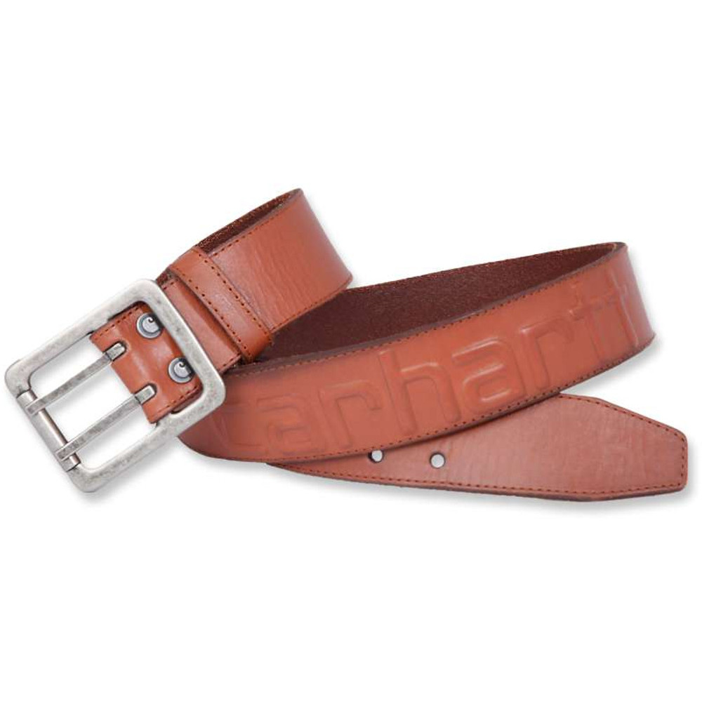 Carhartt Mens Leather Logo Belt Waist 34 (86.36cm)