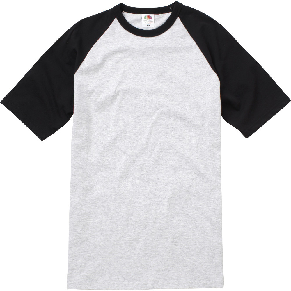 Fruit Of The Loom Mens Short Sleeve Baseball T Shirt M - Chest 38-40 (97-102cm)