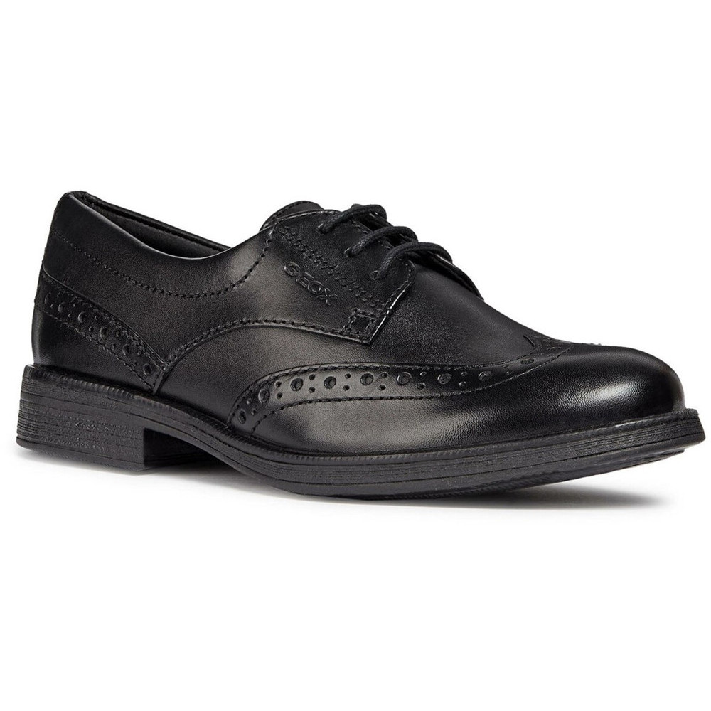 Geox Girls J Agata D Lace Up Leather Brogue School Shoes Uk Size 1.5 (eu 34)