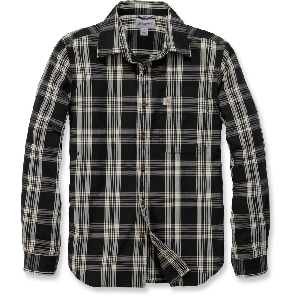 Carhartt Mens Long Sleeve Essential Open Collar Plaid Shirt S - Chest 34-36 (86-91cm)
