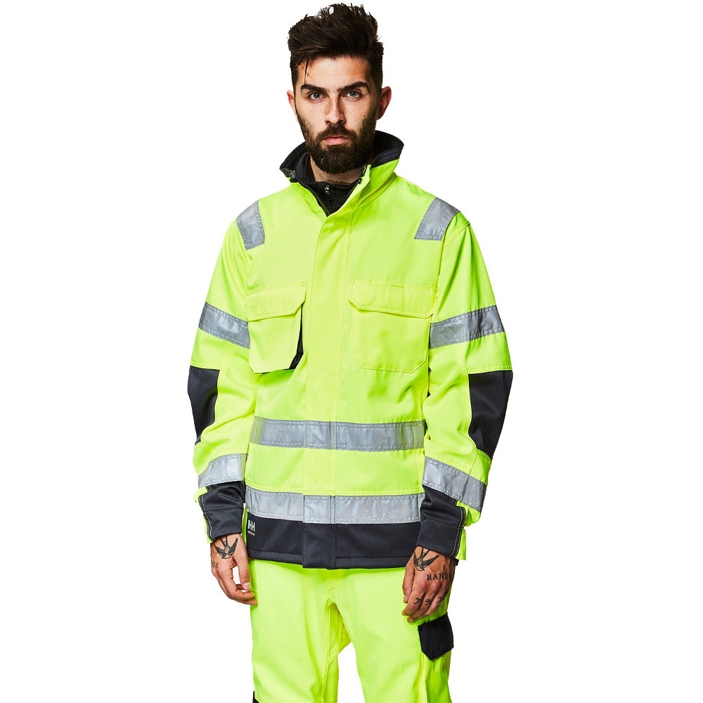 Helly Hansen Mens Alna Durable High-vis Construction Workwear Jacket 3xl - Chest 52