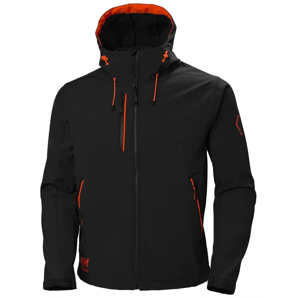 Helly Hansen Mens Chelsea Evo Softshell Hood Workwear Jacket Xs - Chest 34.5 (88cm)