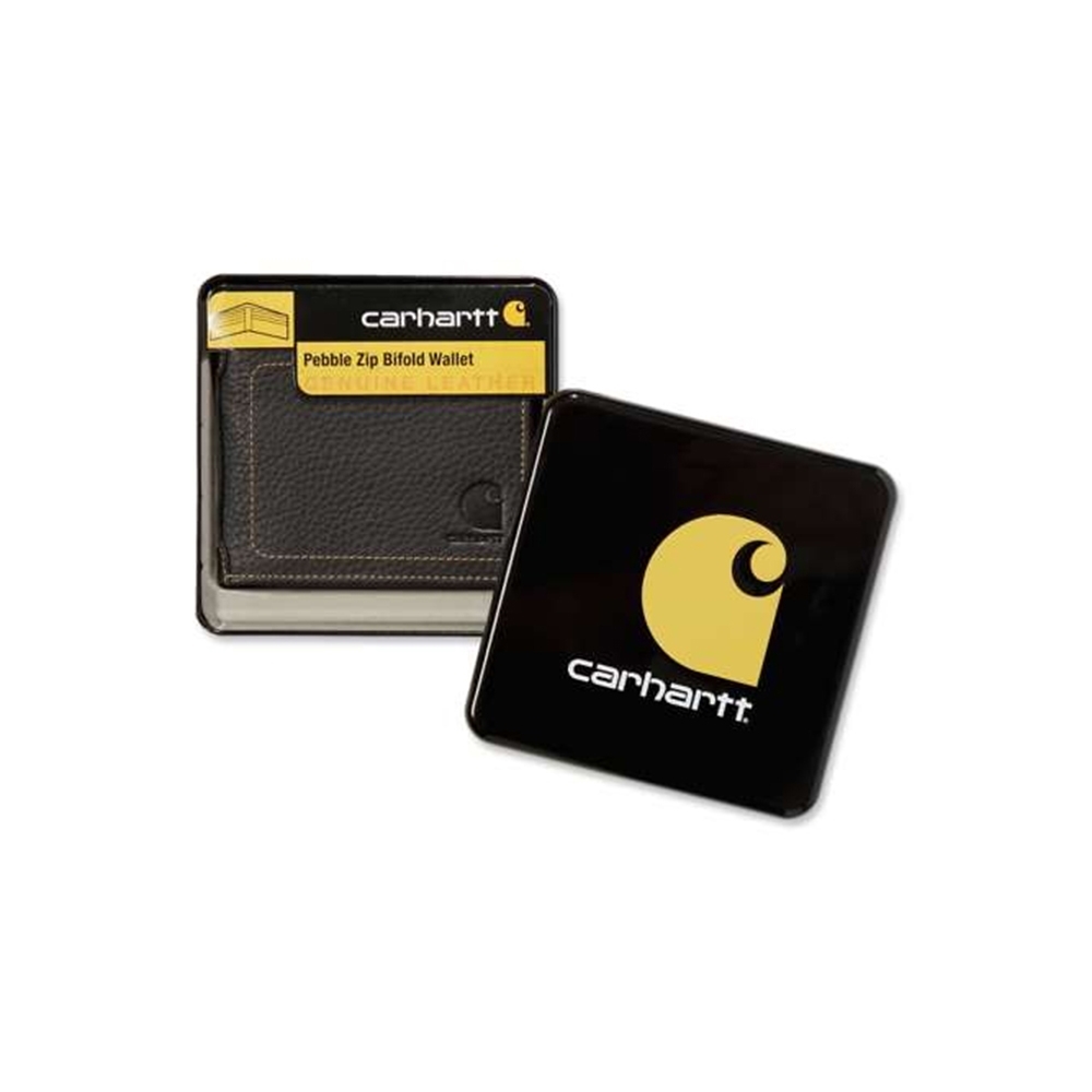 Carhartt Mens Pebble Leather Bifold Card And Coin Wallet One Size