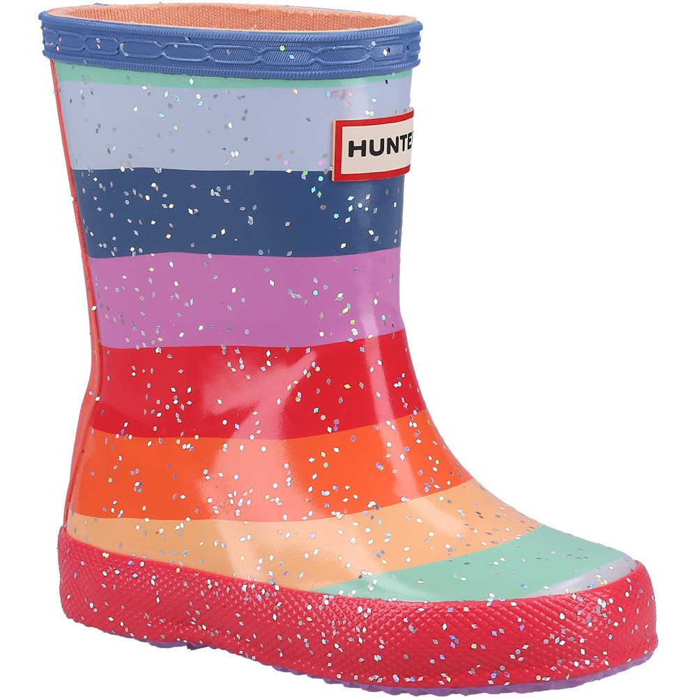 Hunter Girls Original First Classic Rainbow Glitter Boots Uk Size 8 (eu 25)
