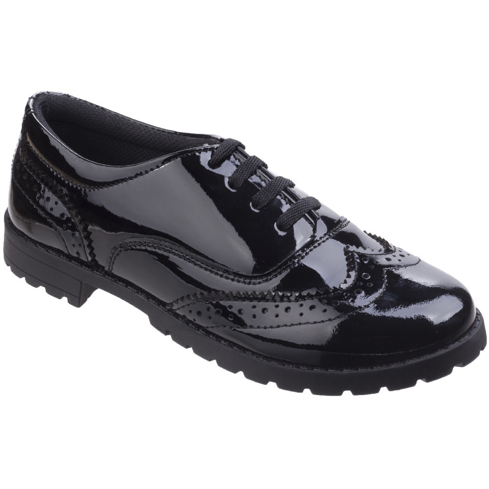 Hush Puppies Girls Eadie Junior Brogue Patent School Shoes Uk Size 1 (eu 33  Us 2)