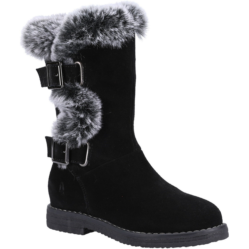 Hush Puppies Girls Mini Megan Suede Faux Fur Lined Boots Uk Size 1 (eu 33)