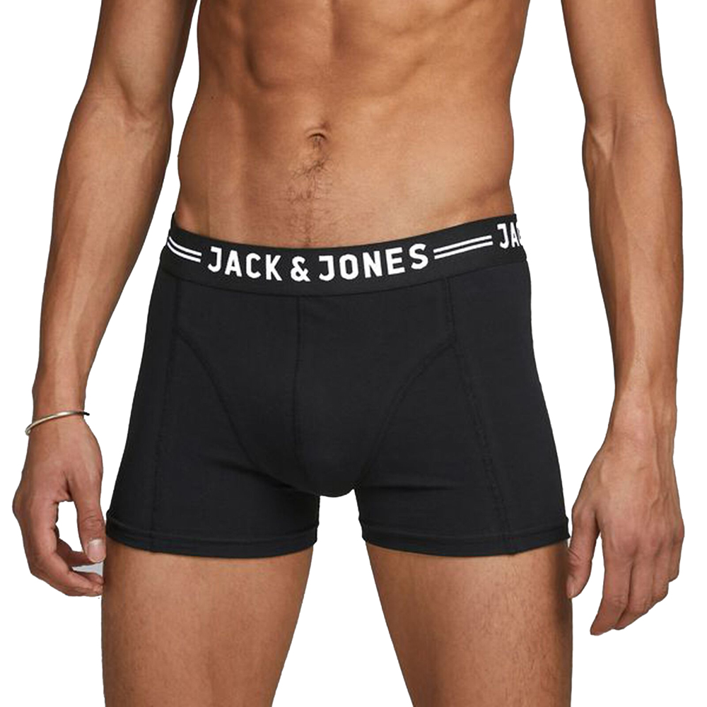 JackandJones Mens Sense 3 Pack Elasticated Boxer Shorts L - Waist Size 36 (91cm)