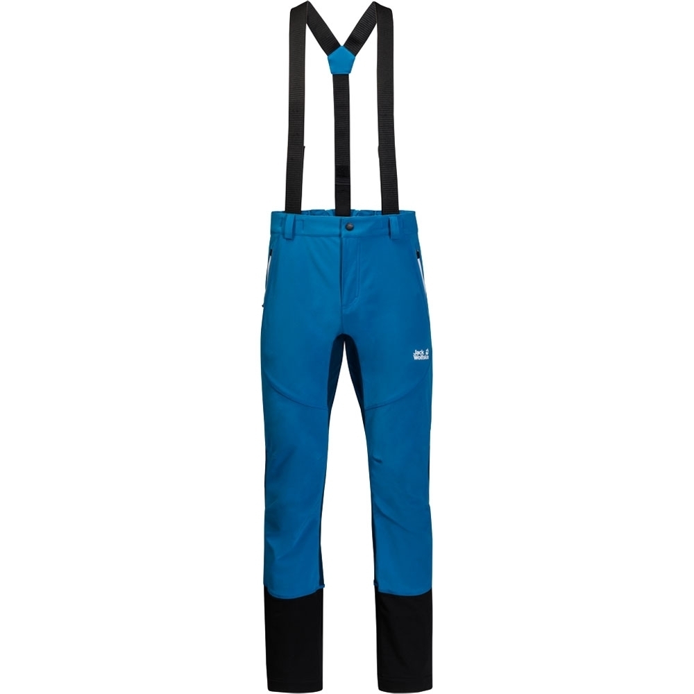 Jack Wolfskin Mens Gravity Tour Softshell Ski Pants With Braces L - Waist 35-36 (88-92cm)