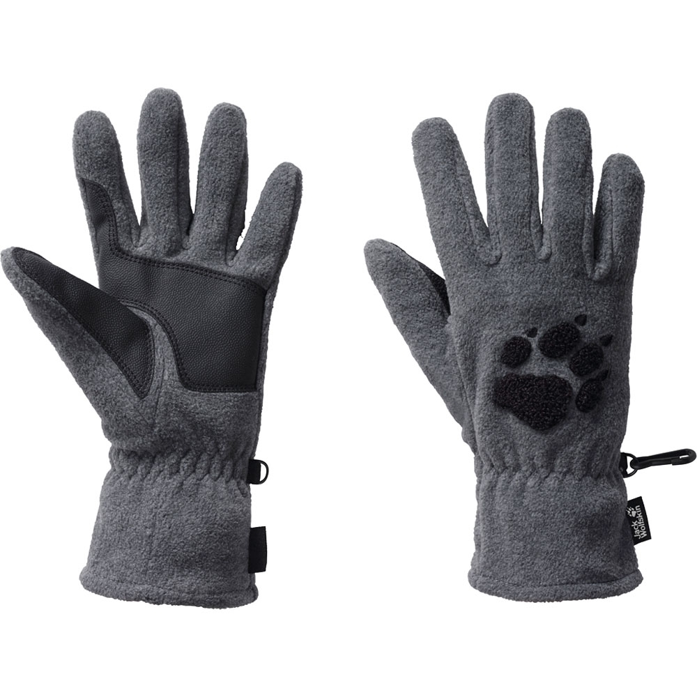 Jack Wolfskin Mens Paw Embroidered Fleece Winter Gloves Xl - Palm 26-28cm