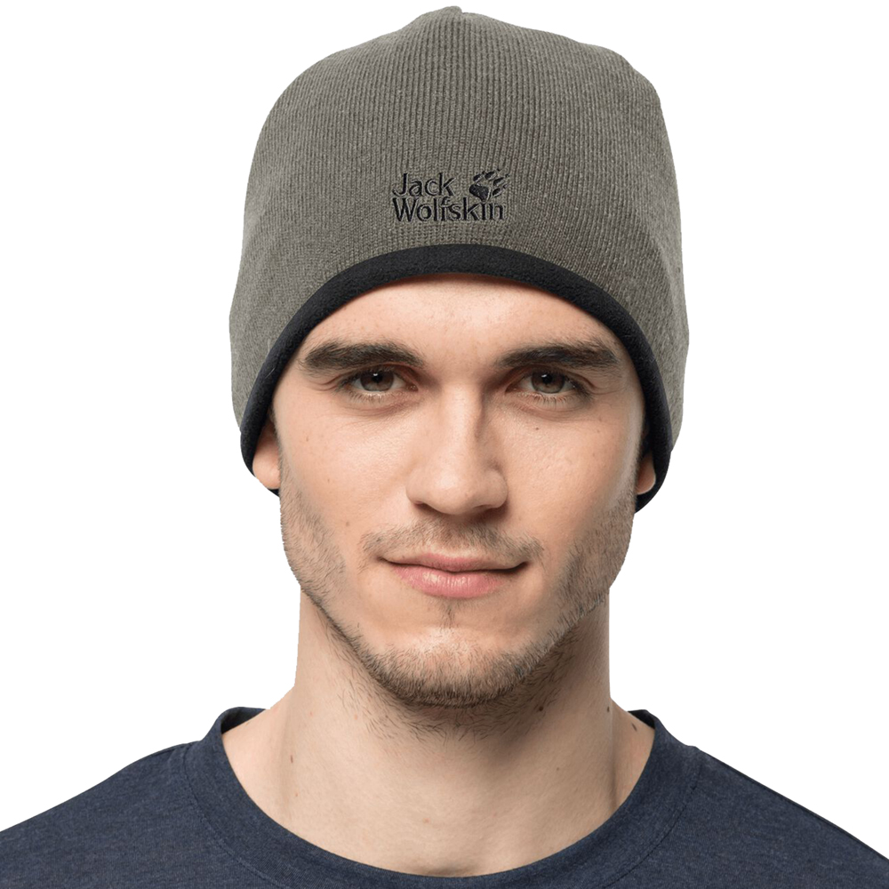 Jack Wolfskin Mens Stormlock Logo Knit Warm Fleece Cap Large