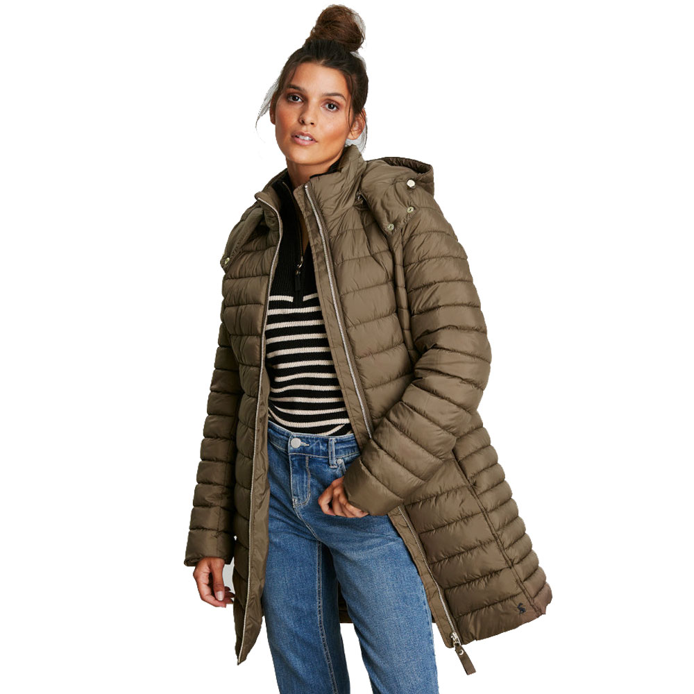 Joules Womens Canterbury Long Funnel Neck Puffer Jacket Coat Uk 10- Bust 35  (89cm)