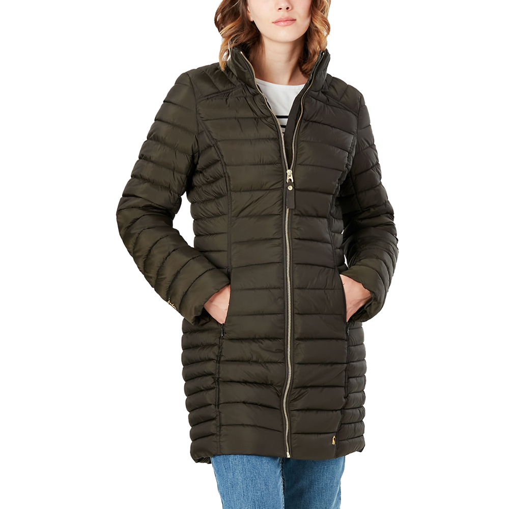 Joules Womens Canterbury Long Luxe Funnel Neck Puffer Coat Uk 12- Bust 37  (94cm)