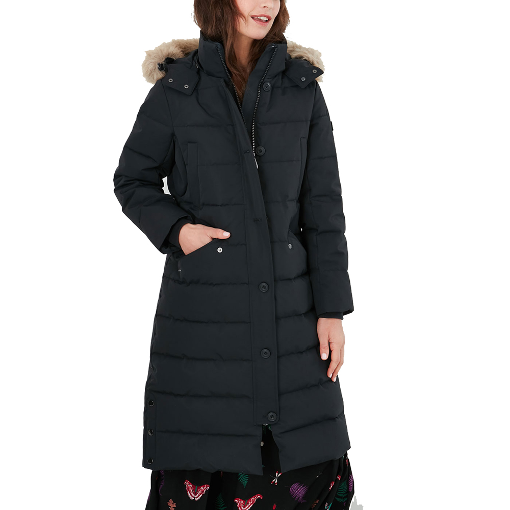 Joules Womens Cotsland Warm Long Length Puffer Coat Uk 10- Bust 35  (89cm)