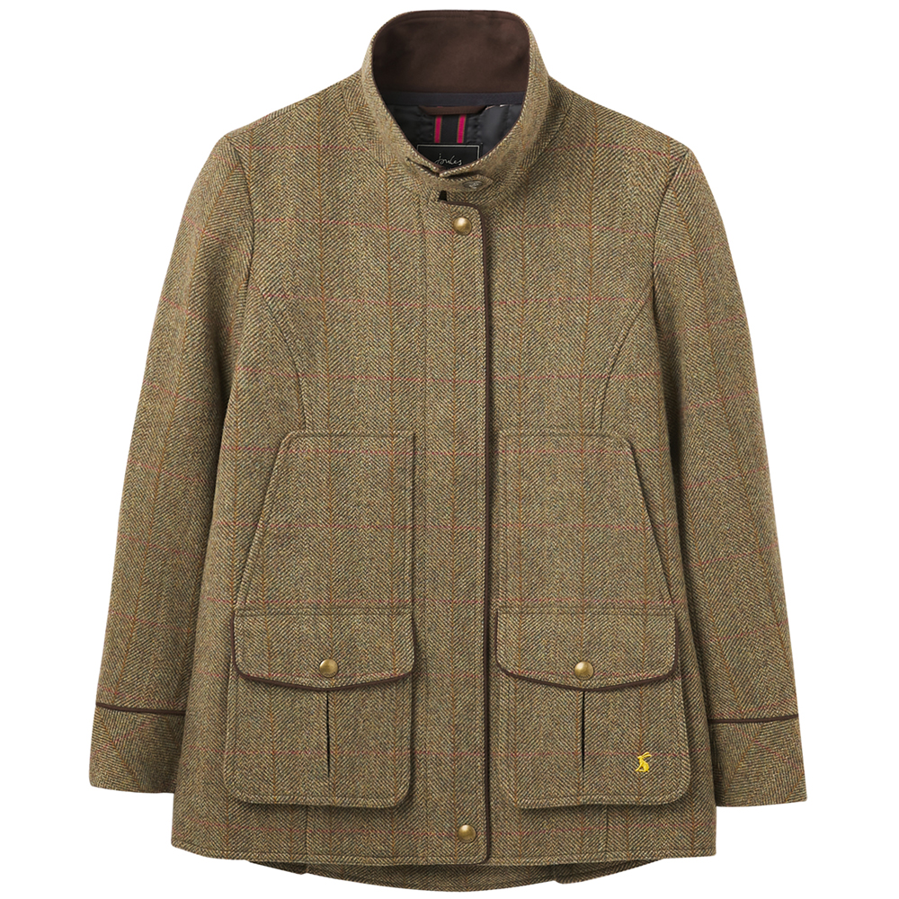 Joules Womens Fieldcoat Fitted Tweed Coat Uk 20- Bust 47  (119cm)